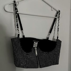 Underbust corset diamante rhinestones